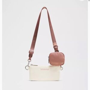 lululemon athletica Cream and Pink Crossbody Bag